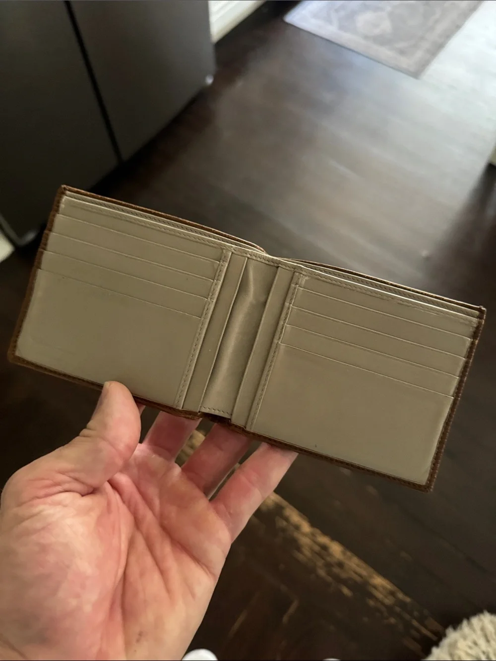 Salvatore Ferragamo Brown Textured Leather Wallet with Logo Plaque